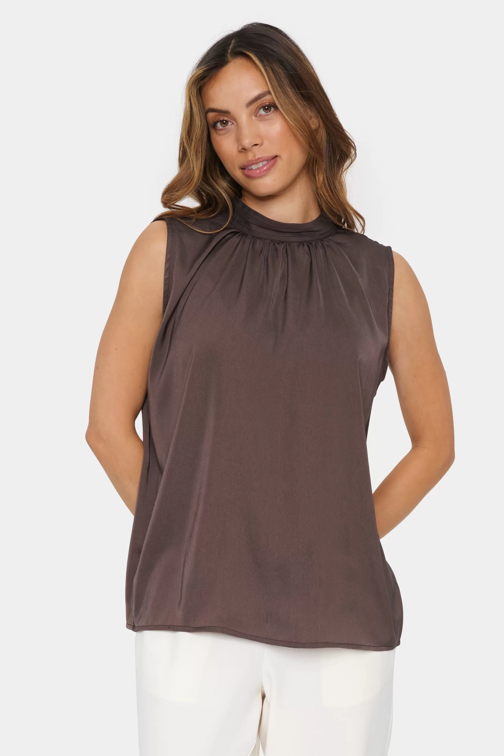 SaintTropez AileenSZ Blus ChocolateBrown Discount